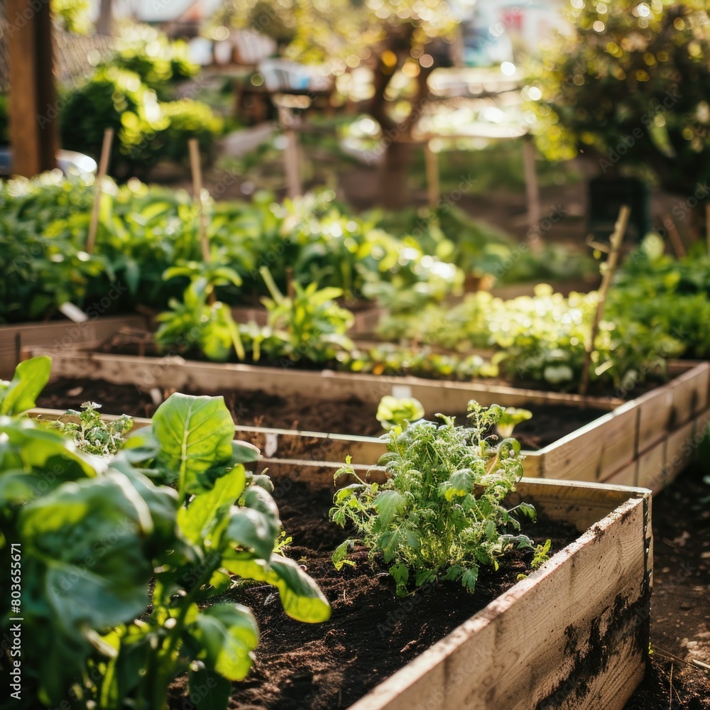 Implement a community garden that not only provides fresh produce but also serves as an educational tool for sustainable agriculture practices.