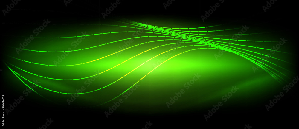 a green glowing wave on a black background High quality a green glowing wave on a black background High quality