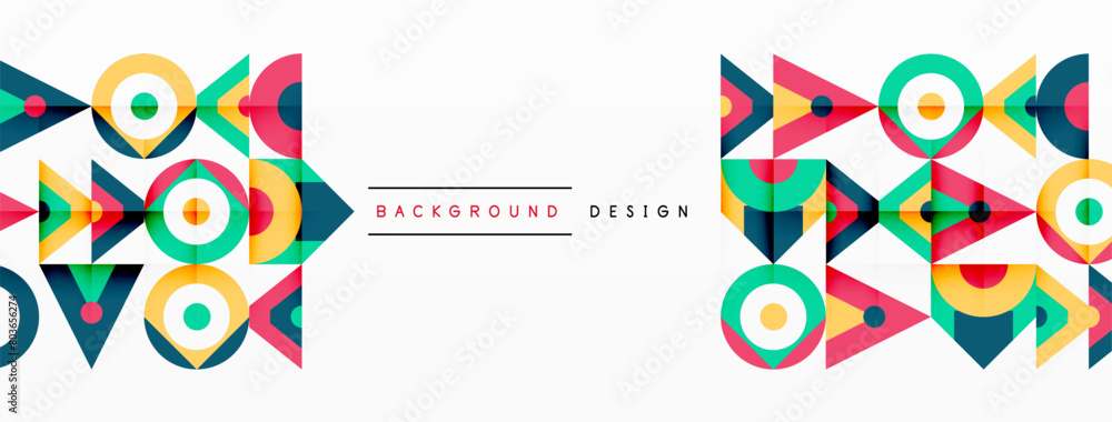 A vibrant geometric pattern featuring rectangles, triangles, arrows, and circles in electric blue and magenta on a white background. Perfect for logos, games, or any design requiring symmetry A vibrant geometric pattern featuring rectangles, triangles, arrows, and circles in electric blue and magenta on a white background. Perfect for logos, games, or any design requiring symmetry