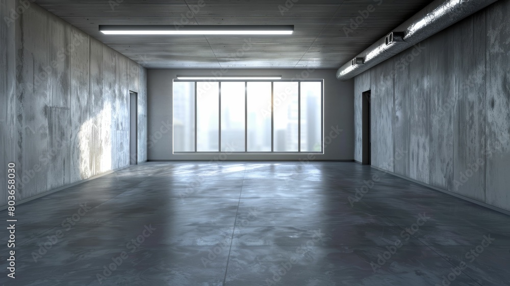 Modern Empty Office Space with City View Modern Empty Office Space with City View
