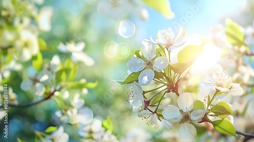 Bright pink cherry blossoms flourishing on branches set against a clear turquoise sky, symbolizing the arrival of spring.