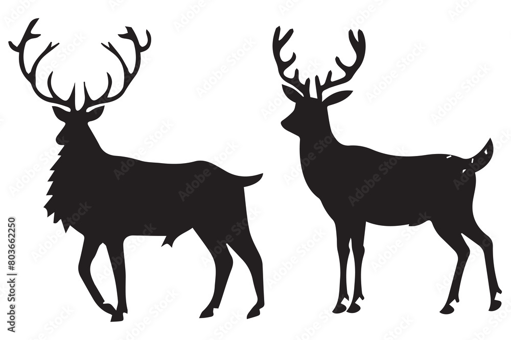 bundle of deer black silhouette Vector design bundle of deer black silhouette Vector design
