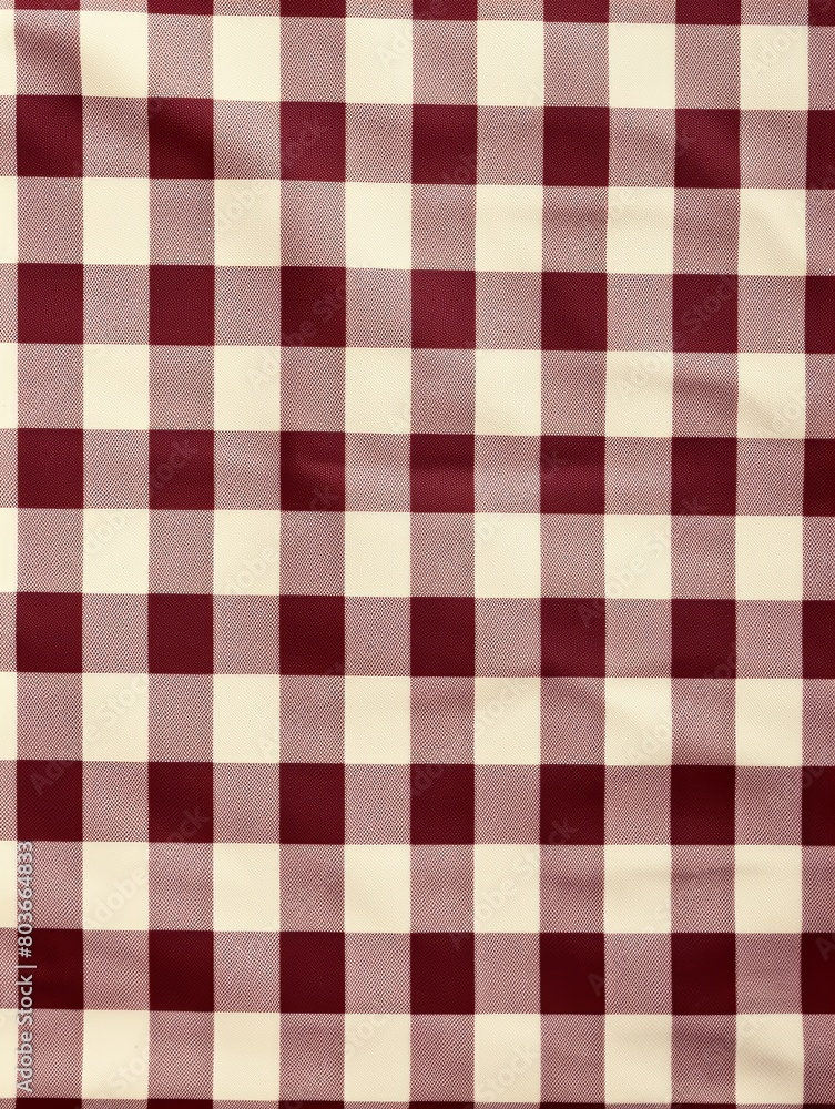 A red and white checkered picnic blanket. 3d rendering , wallpaper texture. A red and white checkered picnic blanket. 3d rendering , wallpaper texture.