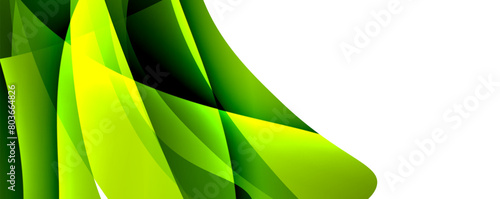 A symmetrical pattern of green and yellow waves on a white background resembling a macro photograph of a terrestrial plant. The artistic display showcases the beauty of grass and flowering plants