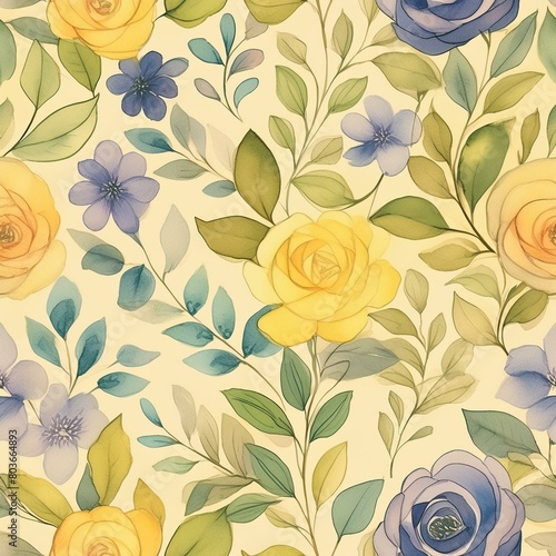 Yellow roses floral patterns.