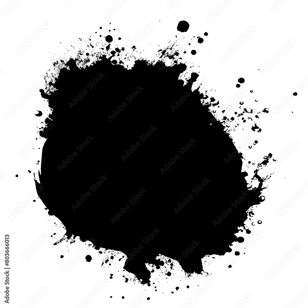 Messy black ink splash illustration