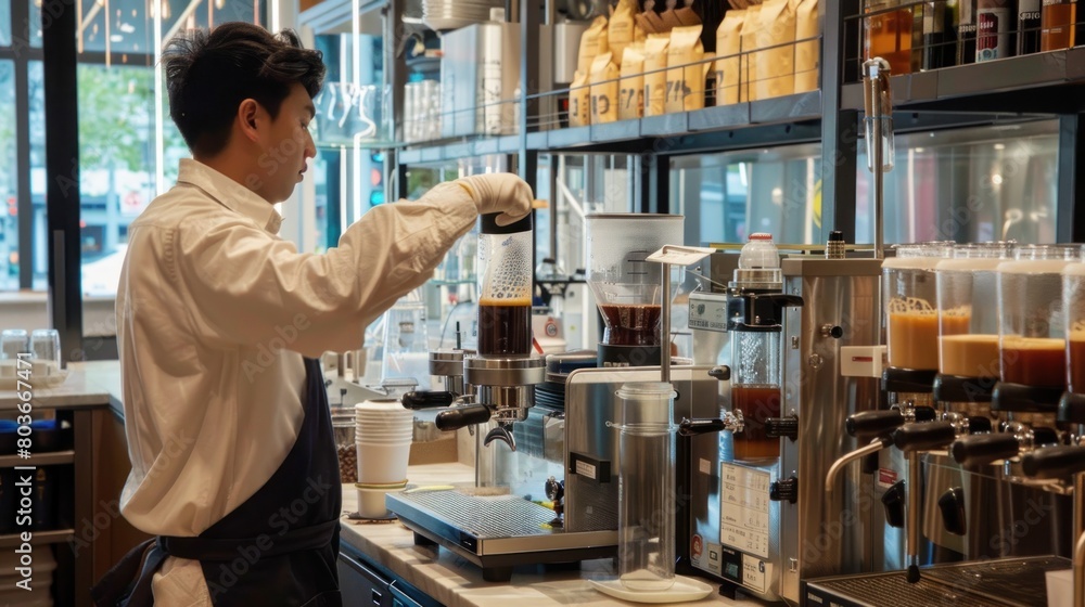 Fototapeta premium A high-tech coffee lab where new coffee flavors are crafted