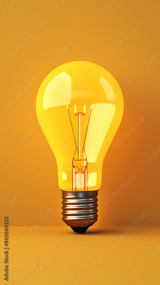 Glowing light bulb, symbolizing creativity and innovation