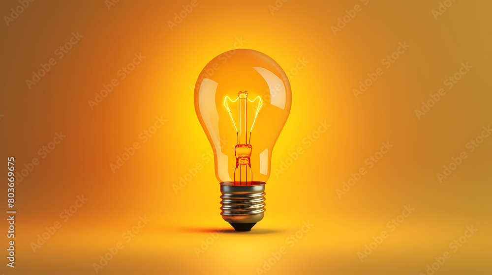 Glowing light bulb, symbolizing creativity and innovation