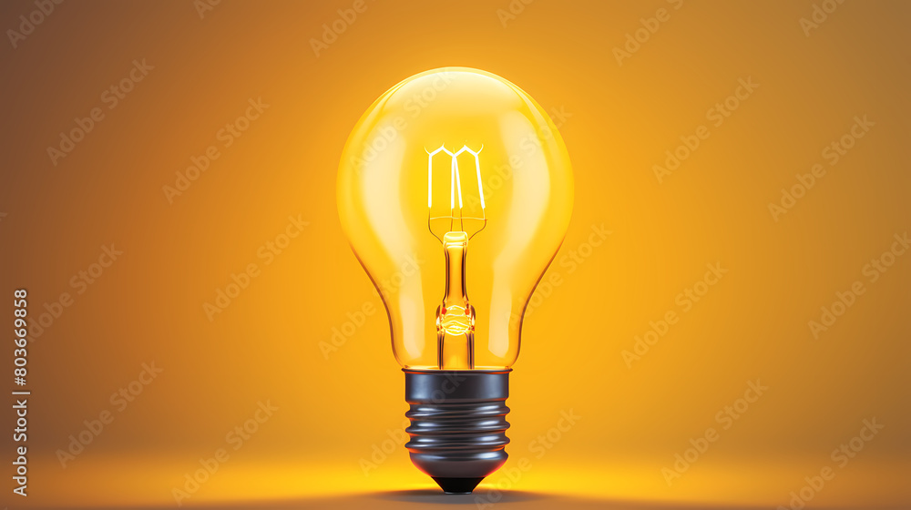 Glowing light bulb, symbolizing creativity and innovation Glowing light bulb, symbolizing creativity and innovation