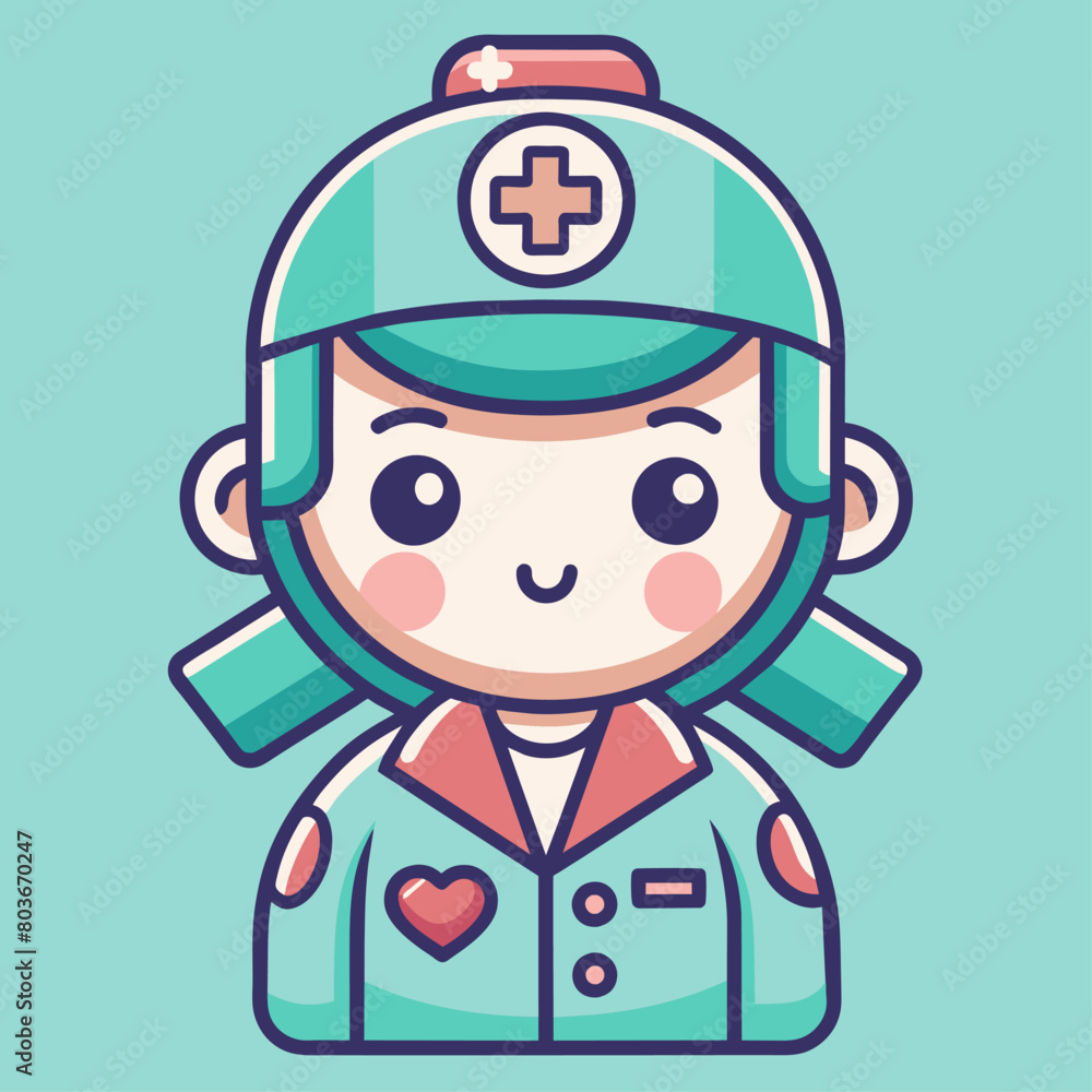 Minimalist doodle featuring a Paramedic, Generative AI Minimalist doodle featuring a Paramedic, Generative AI