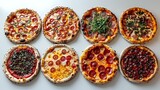 Satisfying Pizza Array: A Perfectly Balanced Lineup of Six Delicious Pies