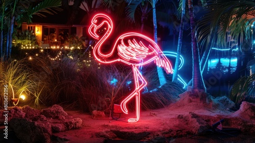 Flamingo neon light.