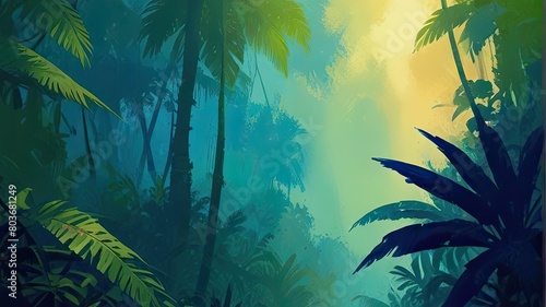 tropical jungle background © alvian