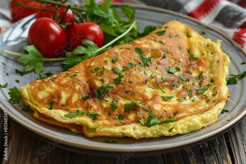 Omelette on a plate lifestyle photostock