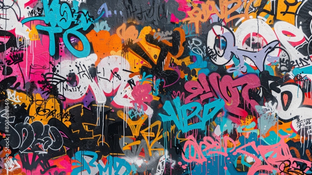 Naklejka premium Seamless pattern background of Urban Graffiti Art