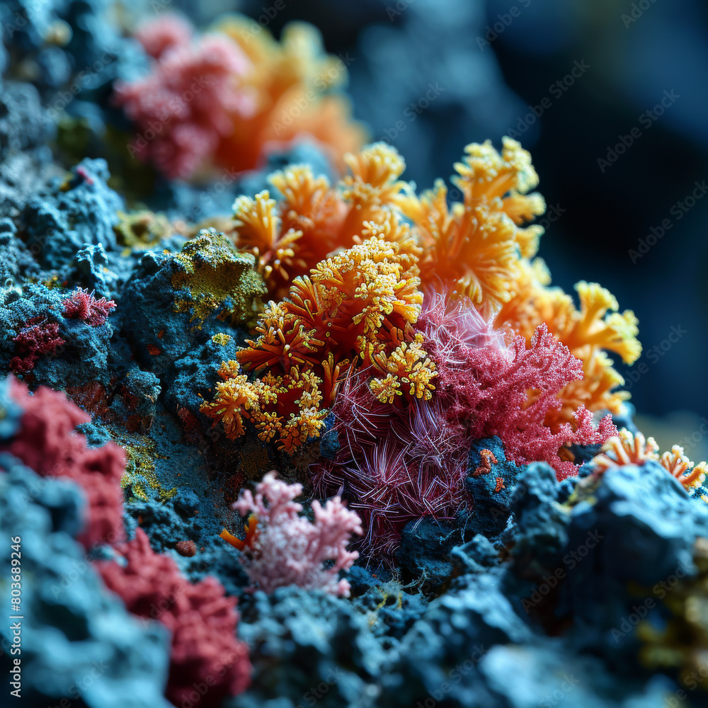 Fototapeta premium Colorful Macro Photography of Coral Reef