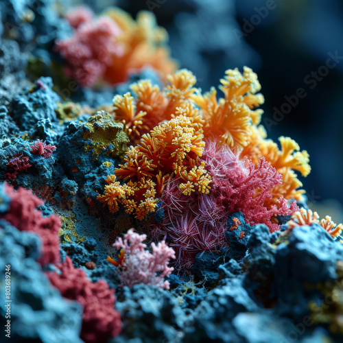 Colorful Macro Photography of Coral Reef  