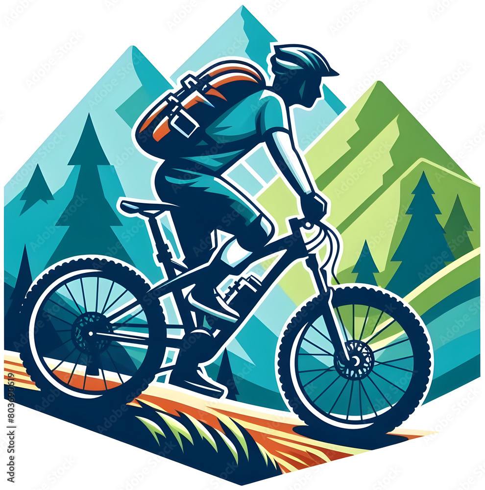 Obraz premium 산악 자전거 디자인 일러스트