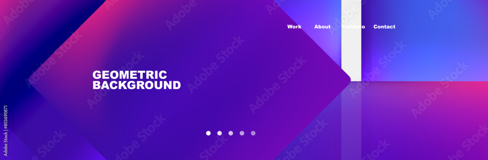 A stunning geometric background featuring a gradient of purple and electric blue, with circles and rectangles creating a captivating pattern. Perfect for logos and display devices