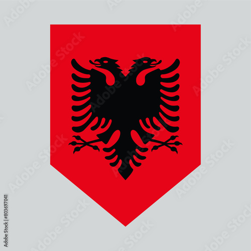 Albania Flag in Shield Shape Icon