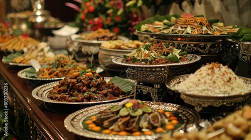 a table adorned with a variety of plates and bowls filled with food