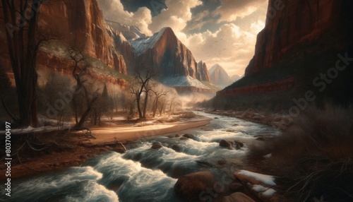 Water's journey through Zion National Park, capturing the profound role in shaping the landscape