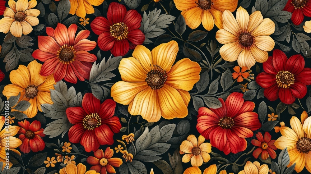 Seamless pattern background of beautiful flowers Seamless pattern background of beautiful flowers