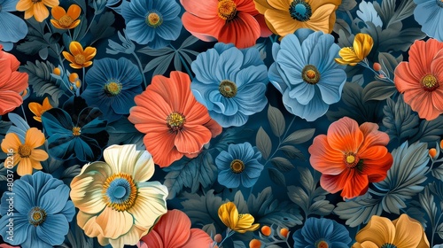 Seamless pattern background of beautiful flowers