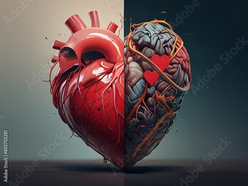 Designing an image with artificial intelligence combines the heart and the mind in one image and provoke interaction between the two, whether it is in agreement with each other or it is a conflict