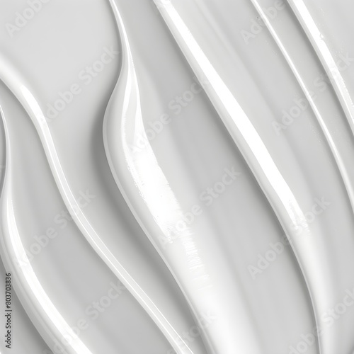 hite cosmetic cream texture with curved lines, closeup. The background is white and smooth. Generating AI