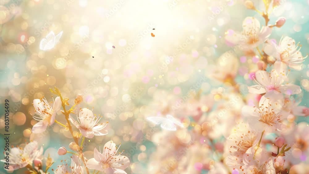beautiful light spring banner background. seamless looping overlay 4k ...