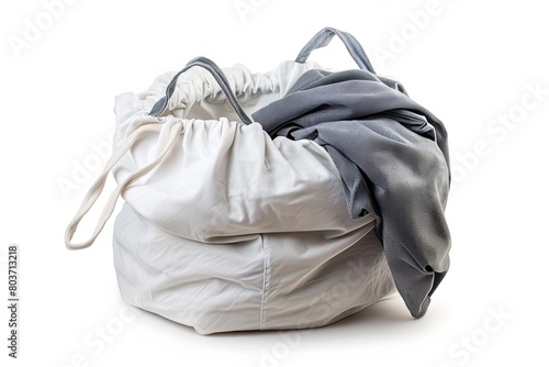 odern Laundry bag Isolated on white photo