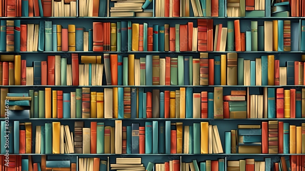 Seamless pattern made of colorful books like a bookcase Seamless pattern made of colorful books like a bookcase
