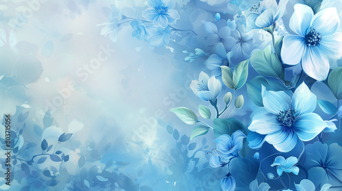 Clip art background of blue flowers