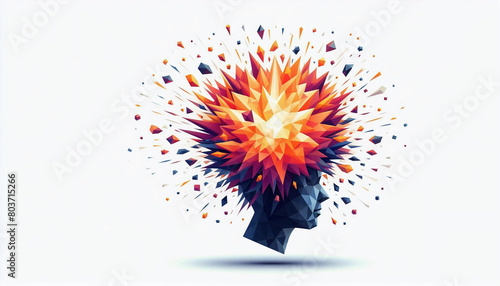 Mind blown exploding head brain side profile photo