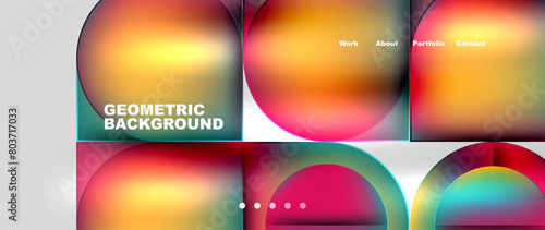 A vibrant geometric background featuring colorful circles in shades of amber, orange, magenta, and red on a white backdrop. Lighting up the design with a natureinspired palette