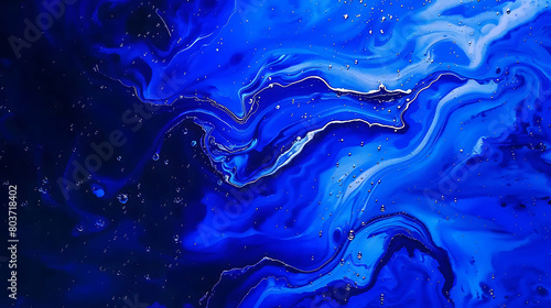 Liquid Blue, maroon and indigo glow design on dark background