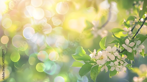 Branch of Tree With White Flowers