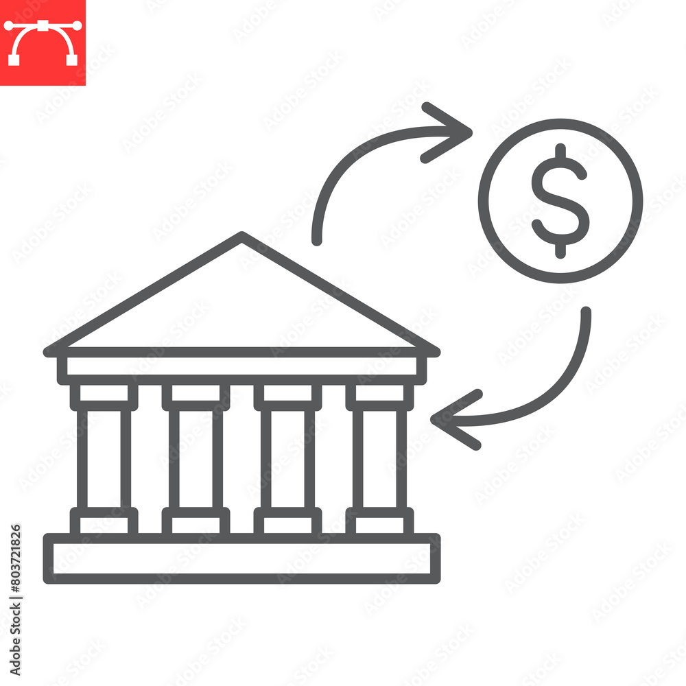 Bank transfer line icon, payment method and finance, international payment vector icon, vector graphics, editable stroke outline sign, eps 10. Bank transfer line icon, payment method and finance, international payment vector icon, vector graphics, editable stroke outline sign, eps 10.