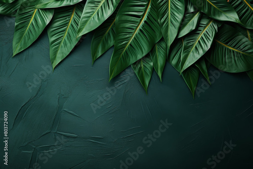 Tropical green leave background photo