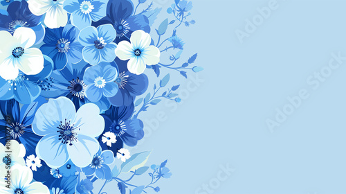 Clip art background of blue flowers