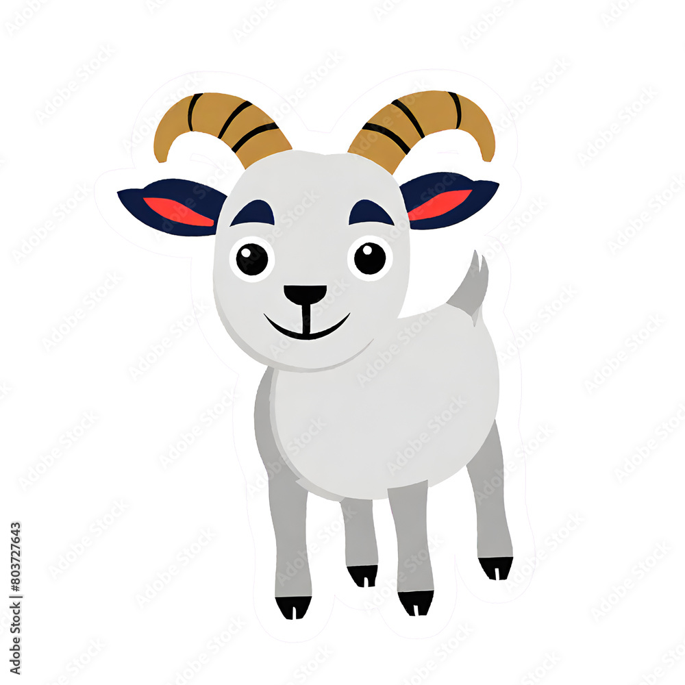 Goat Sticker, Sticker design, Generative AI Goat Sticker, Sticker design, Generative AI