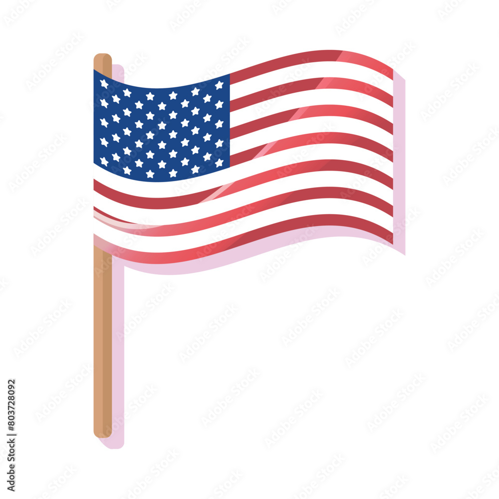 Fototapeta premium American flag on isolated background. 