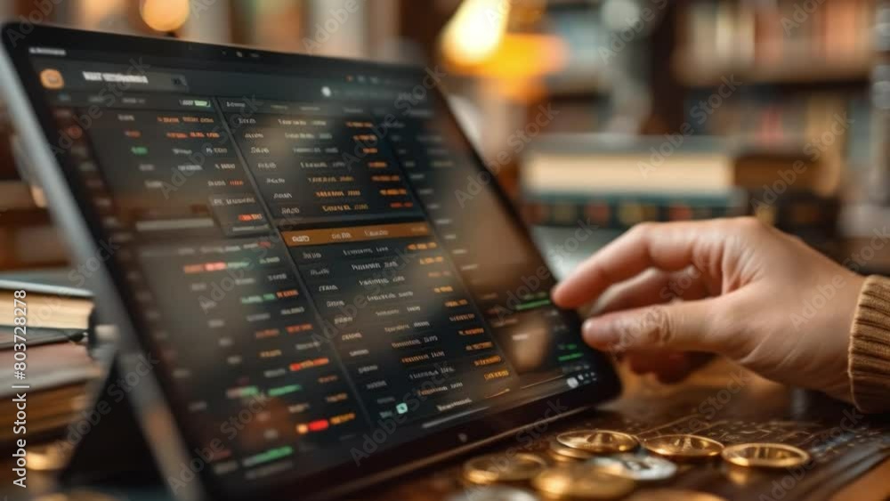 Conceptual of a digital wallet app on a tablet, featuring various cryptocurrencies, emphasizing the role of decentralized assets in modern finance.