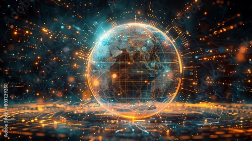 Digital World Illumination: A Visual Symphony of Connectivity with Earth