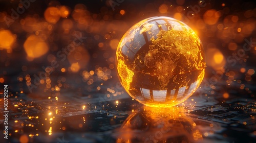 Digital World Illumination: A Visual Symphony of Connectivity with Earth