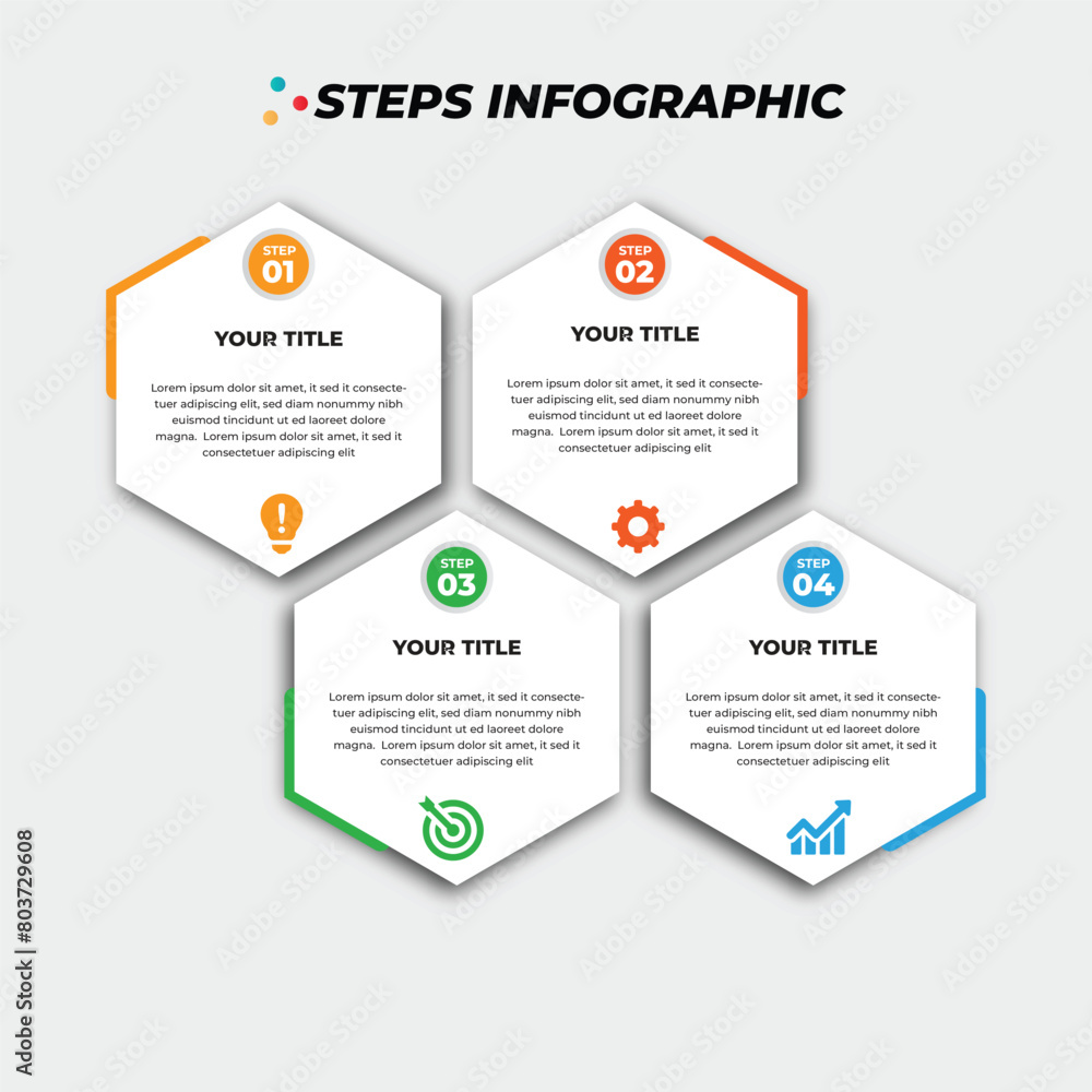 Concept of arrow business model with 4 successive steps. four colorful graphic elements. Timeline design for brochure, presentation. Infographic design Concept of arrow business model with 4 successive steps. four colorful graphic elements. Timeline design for brochure, presentation. Infographic design
