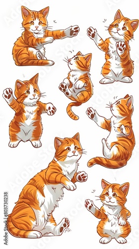 Set of Cutes Cat Cartoon