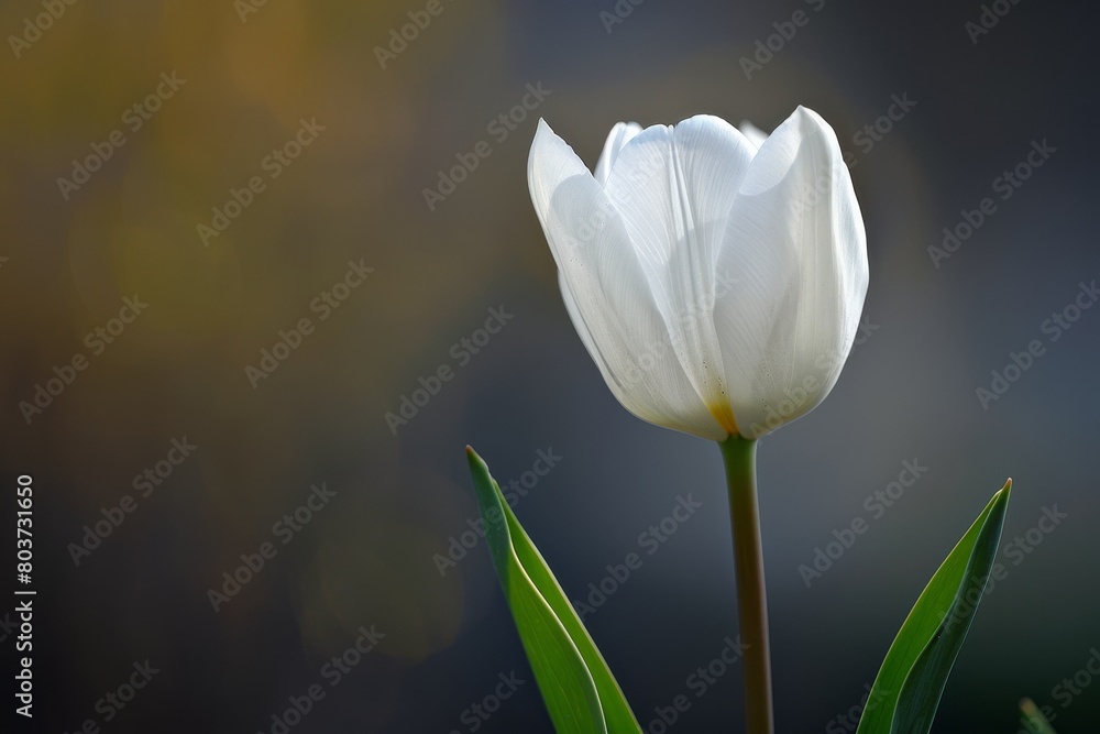 Elegant white tulip flower in bloom Elegant white tulip flower in bloom